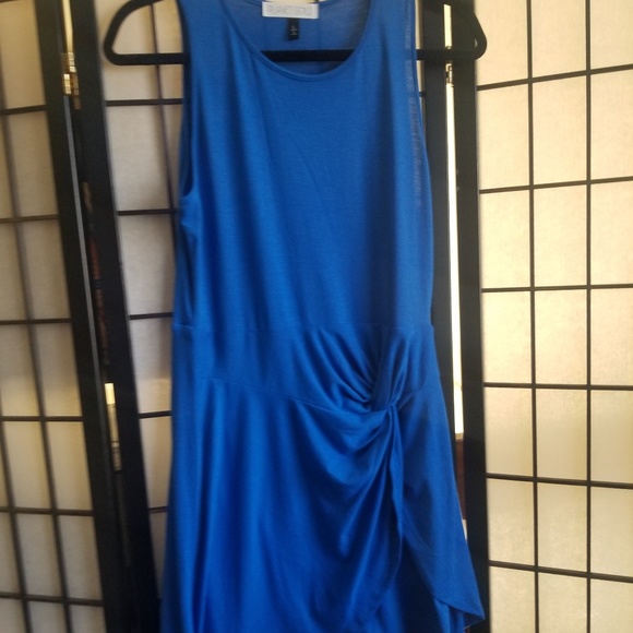 Nwot blue asymmetrical twist mini dress - Picture 3 of 8